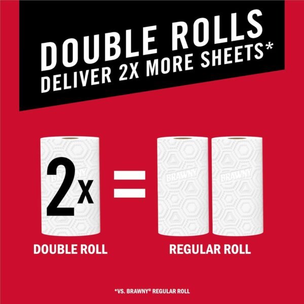 Brawny Pick-A-Size Paper Towels, 6 Double Rolls = 12 Regular Rolls, 2 Sheet Sizes (Half or Full), Strong Paper Towel For Everyday Use - Image 6