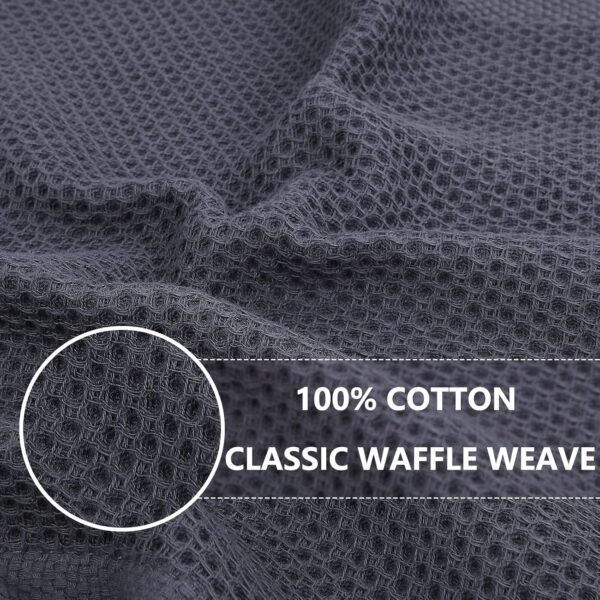 Homaxy 100% Cotton Kitchen Towels and Dishcloths Set, 12 x 12 Inches and 13 x 28 Inches, Set of 8 Bulk Kitchen Towels Set, Ultra Soft Absorbent Dish Towels for Washing Dishes, Dark Grey - Image 2