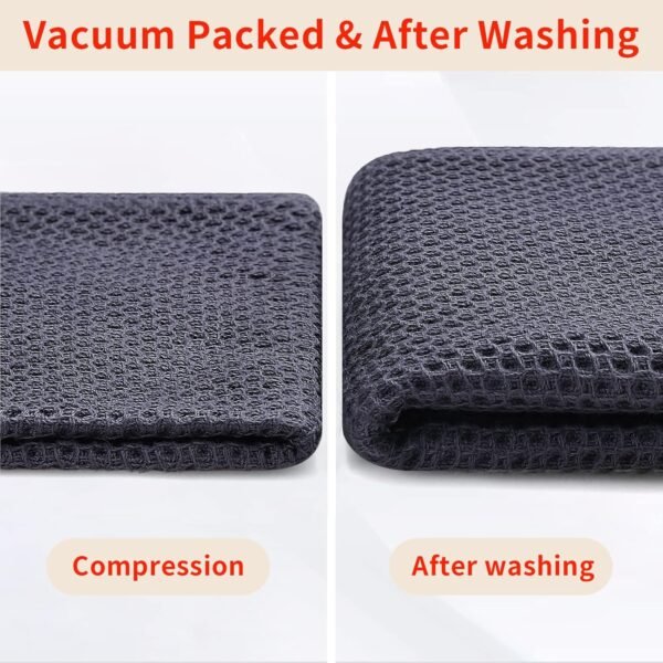 Homaxy 100% Cotton Kitchen Towels and Dishcloths Set, 12 x 12 Inches and 13 x 28 Inches, Set of 8 Bulk Kitchen Towels Set, Ultra Soft Absorbent Dish Towels for Washing Dishes, Dark Grey - Image 8