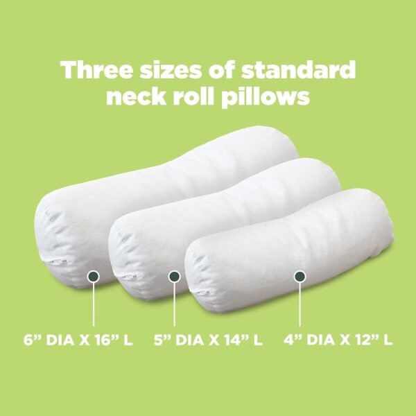 Bean Products Neck Roll Organic Kapok Pillow + Natural Org Case - 4" x 12" - Organic Cotton Zippered Shell - Made in USA - Image 4