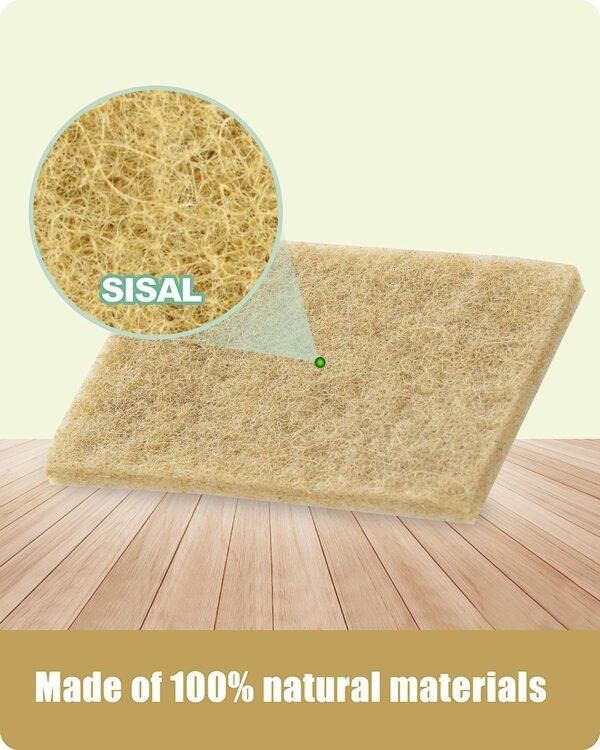 Natural Scouring Pads 24Pack, Non-Scratch Sisal Scrub Pads, Eco Friendly Scrubbers for Kitchen Cleaning, Dishes and Pots - Image 2