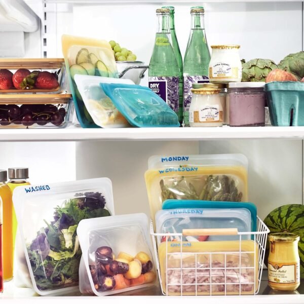 Stasher Premium Silicone Reusable Food Storage Bags, 7-Pack, Rainbow | Multi-Use Food Storage Bags, Lunch Bag, Travel Containers | BPA Free, Leak-free, Dishwasher-Safe, Eco-friendly - Image 9