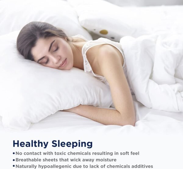 Lane Linen 100% Cotton Sheets Full Size Bed Sheets, 450 Thread Count 100% Cotton Sheets, 4PC Bed Sheets Full Size, Soft & Breathable Full Size Sheets Deep Pocket Set, Hotel Luxury Sheets - French Blue - Image 7