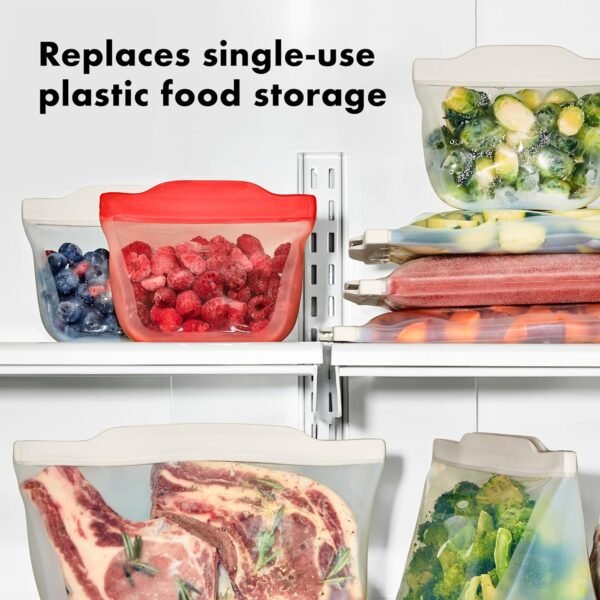 OXO Good Grips Silicone Reusable Bag – Gallon Bag (128 oz) - Oat - Image 5