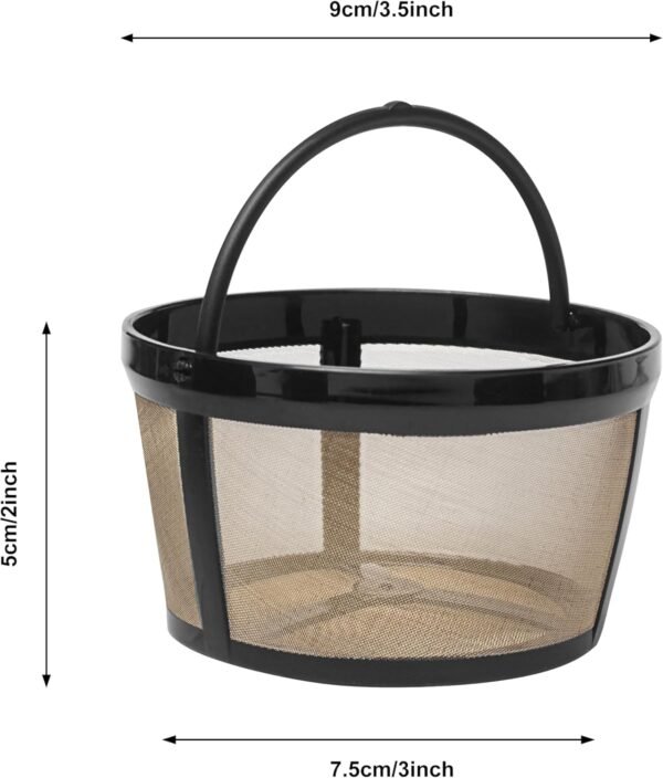 4 Cup Reusable Filter Basket With Mesh Bottom Fits MrCoffee Coffee Maker and Brewer - Permanent Filter Replacement for Mr Coffee Gold Basket-Style Filters 2-Pack - Image 3