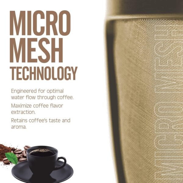 4 Cup Reusable Filter Basket With Mesh Bottom Fits MrCoffee Coffee Maker and Brewer - Permanent Filter Replacement for Mr Coffee Gold Basket-Style Filters 2-Pack - Image 6