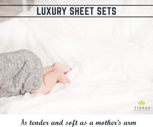 Tissaj Organic Cotton Sheets King Size – Natural – GOTS Certified – Durable Quality – Extra Deep Pockets & Secure Fit – Hotel Quality Sheets – Sateen Weave – with Carry Pouch – Set of 4 - Image 2