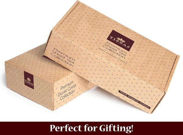 Tissaj Organic Cotton Sheets King Size – Natural – GOTS Certified – Durable Quality – Extra Deep Pockets & Secure Fit – Hotel Quality Sheets – Sateen Weave – with Carry Pouch – Set of 4 - Image 6