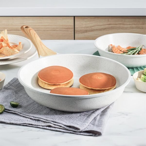 SENSARTE Nonstick Ceramic Frying Pan Skillet, 8-Inch Omelet Pan, Healthy Non Toxic Chef Pan, Induction Compatible Egg Pan with Heat Resistant Handle, PFAS-Free, White - Image 7