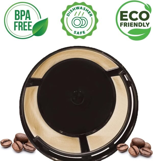 8-12 Cup Reusable Filter Basket With Closed Bottom Fits MrCoffee Coffee Maker and Brewer - Permanent Filter Replacement for Mr Coffee Gold Basket-Style Filters 2-Pack - Image 5