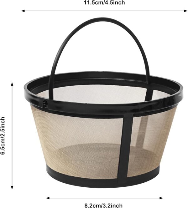8-12 Cup Reusable Filter Basket With Closed Bottom Fits MrCoffee Coffee Maker and Brewer - Permanent Filter Replacement for Mr Coffee Gold Basket-Style Filters 2-Pack - Image 7
