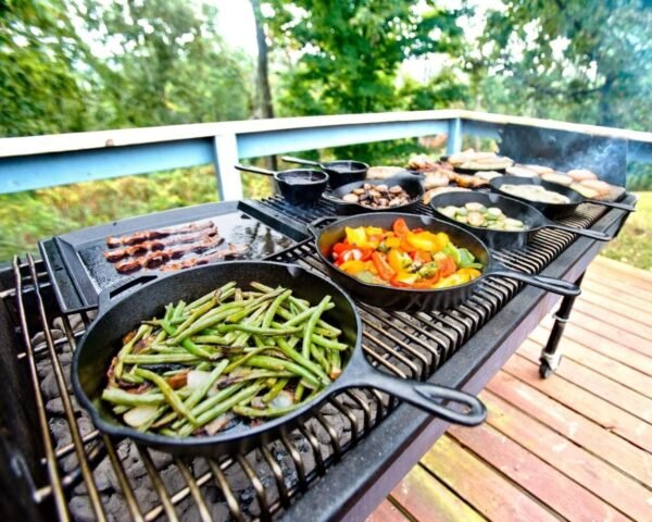 Lodge Cast Iron Skillet with Red Silicone Hot Handle Holder, 10.25-inch - Image 5