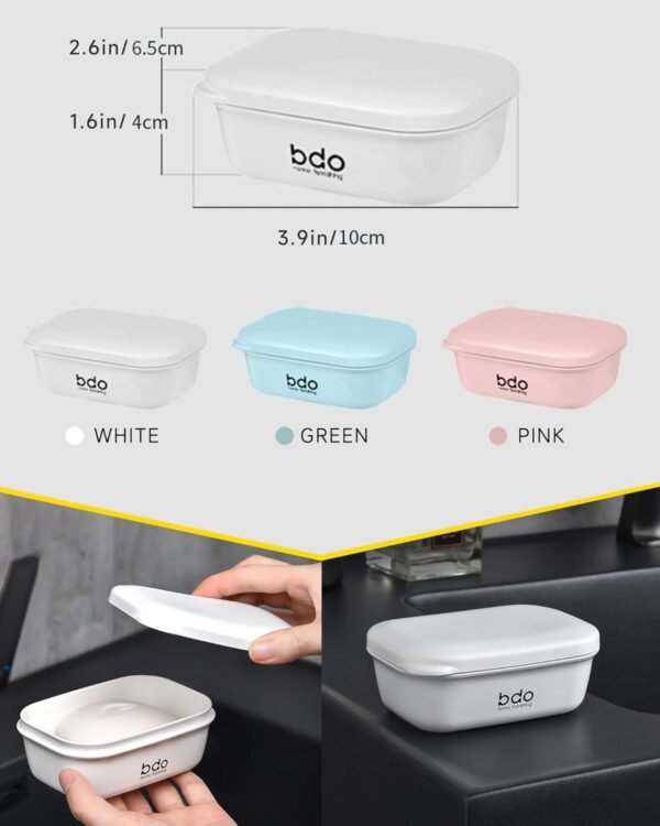 Travel Soap Case, Leakproof Soap Container with Lid, Portable Bar Soap Holder for Traveling, Soap Dishe for Bathroom, Shower, Gym, School, Camping, Vacation, Outdoor (Pink) - Image 5