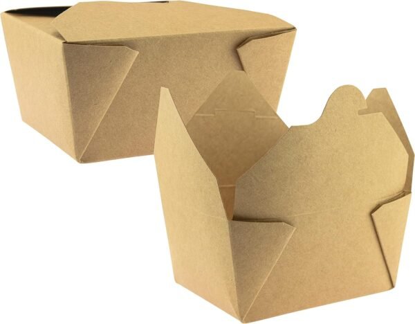 NYHI Brown Takeout Food Containers,Heavy Duty 45 oz. #8 Kraft Microwaveable To Go Boxes Are Leak & Grease Resistant,Disposable Recyclable Catering Lunch Boxes For Restaurants, Catering & More,50 Pack - Image 5
