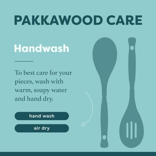 Pakka Wooden Spoons Set - Exotic Pakkawood Utensils for Serving & Cooking - Non-Stick Spoon, Slotted Spoon, Corner Spoon, and Spatula for All Cookware - Lightweight & Heat Resistant - Image 3