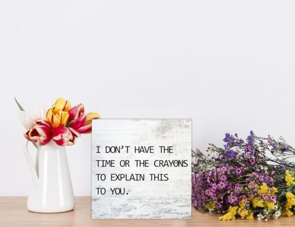 Feehiget Lunch Will Be Back Soon! Wood Box Sign Decor Desk Sign Rustic Home Shelf Wall Decoration Grad Gift 5 X 5 Inches - Image 3