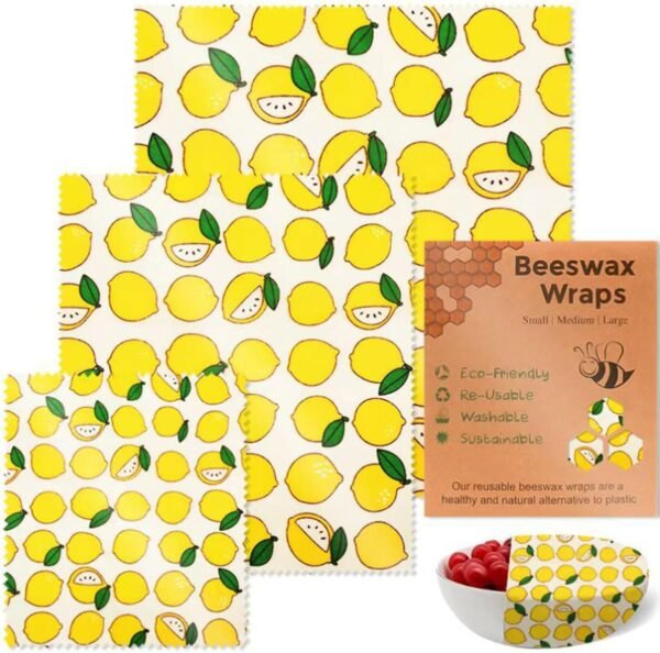 Sustainable Food Preservation With 3 Natural Beeswaxs Cloth Wraps Washable And Reusable Portable Kitchen Supplies