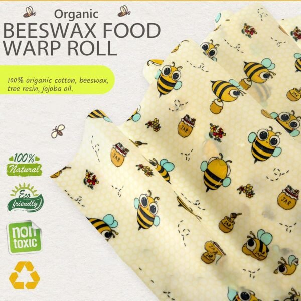Sustainable Food Preservation With 3 Natural Beeswaxs Cloth Wraps Washable And Reusable Portable Kitchen Supplies - Image 2