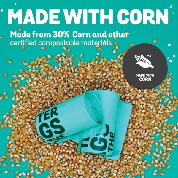 Compostable Food Waste Bag - 48 Count - 100% BPI Certified Compostable - AS5810 & EN13432 Compliant - Large - 13 Gallon - Super Strong - Leak Proof - Unscented - Easy to Open - Kitchen Bag - Image 2