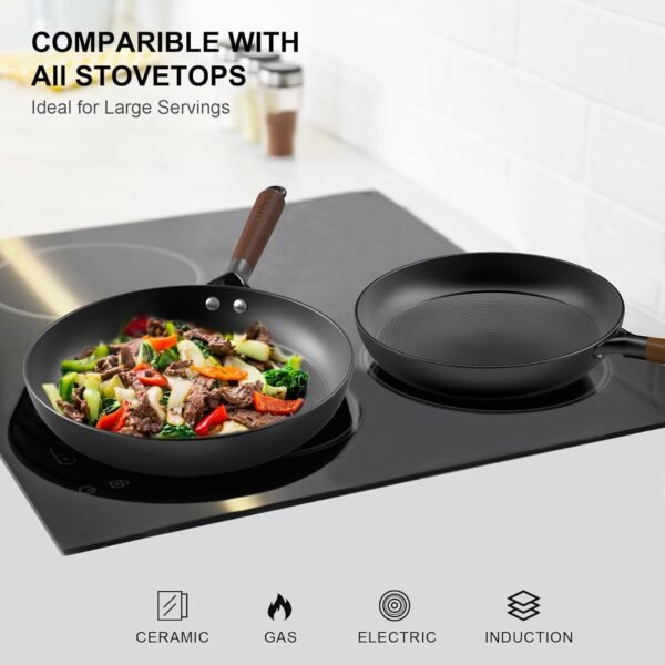 Cast Iron Skillets, 8 Inch 10 Inch Non Stick Frying Pans, 2 Piece Cookware Set Cast Iron Pans, PFAS-Free, Egg Pans Nonstick, Oven Safe Dishwasher Safe - Image 5