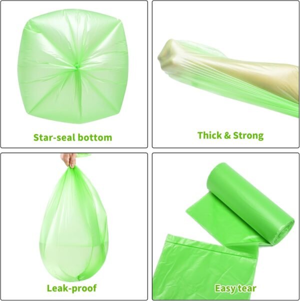 Biodegradable Trash bags - Tall 13Gallon, 60 Counts, Thickened 1.4 Mil - Eco Friendly, Unscented, Strong Garbage Bags/Bin Liner for Household/Garden/Office | Compostable Garbage Bag by EnvoWise - Image 4