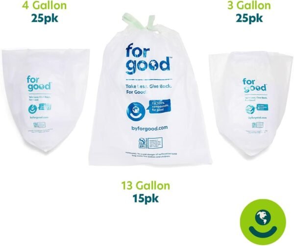 Compostable 4 Gallon Small Biodegradable Bin Liner – Extra Strong, Tear and Leak Resistant Trash Bags, 4 Gallon - Image 4
