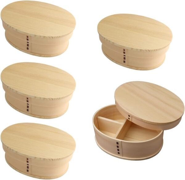 J-kitchens 858405 New Wappa 1-Tier Lunch Box, Natural 5.1 x 5.3 x 2.7 inches (18 x 13.5 x 6.8 cm)