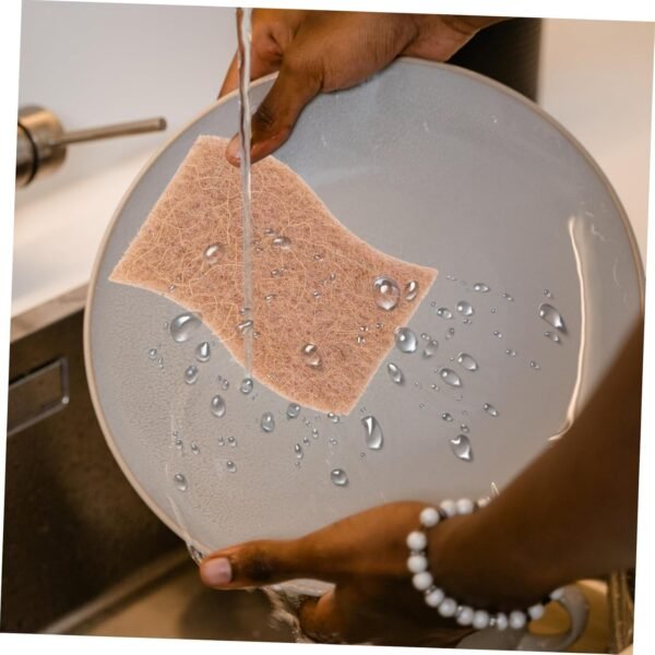 9pcs Kitchen Dish Sponge Dishwashing Scrubber Kitchen Cleaning Sponges Bowl Wash Sponges Wok Sponge Scrubber Pads Scouring Pad Dish Cleaning Sponges Natural Kitchen Sponges Sisal - Image 4