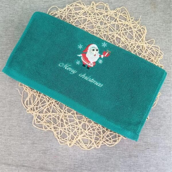 Christmas Kitchen Towels Christmas Decorative Hand Towels Soft and Absorbent Dish Towels Set Cotton Wash Basin Towels for Drying Cleaning Bathroom Decorations for Kids Lavender (Green #5, A) - Image 4