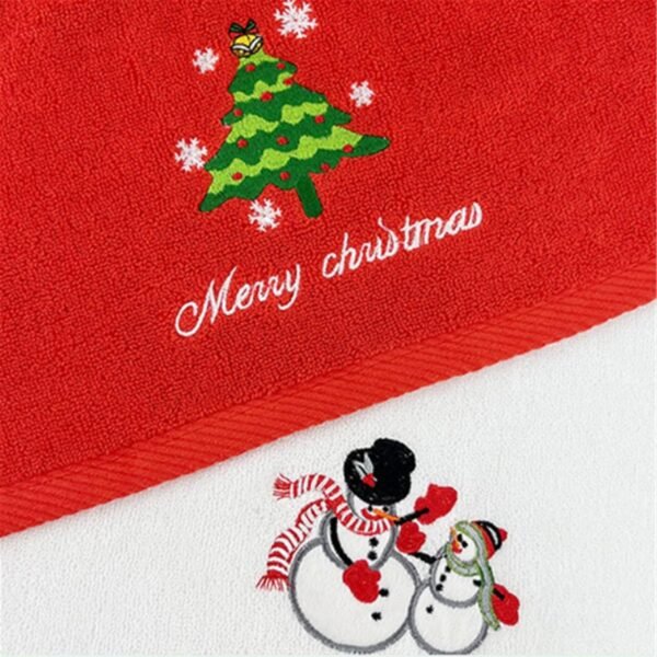 Christmas Kitchen Towels Christmas Decorative Hand Towels Soft and Absorbent Dish Towels Set Cotton Wash Basin Towels for Drying Cleaning Bathroom Decorations for Kids Lavender (Green #5, A) - Image 7