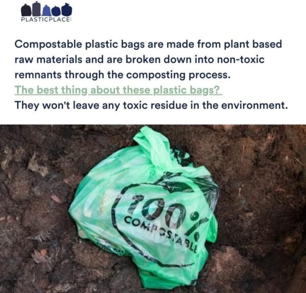 Plasticplace 20-30 Gallon Compostable Trash Bags │ 0.85 Mil │ Green Tint Garbage Can Liners │ 30” x 36” (70 Count) - Image 2