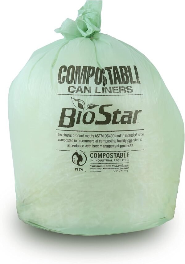 Plasticplace 20-30 Gallon Compostable Trash Bags │ 0.85 Mil │ Green Tint Garbage Can Liners │ 30” x 36” (70 Count) - Image 6