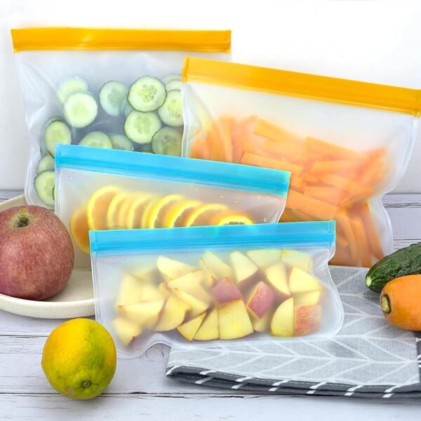 12 Pack Reusable Food Storage Bags Dishwasher Safe, Silicone Extra Thick Leak-proof Reusable Freezer Bags for Candy, Snack, Cereal, Travel Items, Home Organization - Image 8