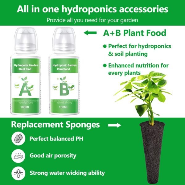 100 Pack Grow Sponges, Seed Pods Replacement Root Growth Sponges for Hydroponics, Seed Starter Pods Hydroponic Sponges Compatible with Aero Garden - Image 6