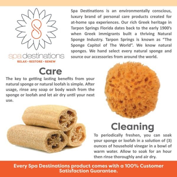 Spa Baby Absorbent Natural Bath Sponge Spa Destinations. Ultra Soft Premium Sea Wool Sponge, Biodegradable, Bath Accessories Baby and Kids, Infant Bath. Two (2) Pack 3-4 inch for Moms - Image 3