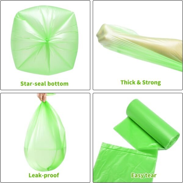 5.2 Gallon Biodegradable Trash Bags (THICKENED) | Eco Friendly, Unscented, 20L Strong Multipurpose Waste Bags for Bathroom Bedroom Office Kitchen, 160 Count | Compostable Garbage Bag by EnvoWise - Image 5