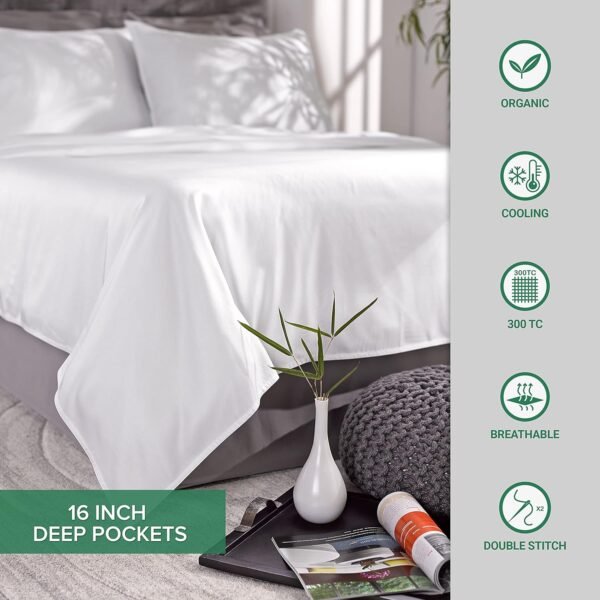 Queen Sheets by Pure Bamboo, Genuine 100% Organic Viscose Derived from Bamboo Bed Sheet Set, Luxuriously Soft & Cooling, Double Stitching, Lifetime Quality Promise (Queen, Charcoal) - Image 9