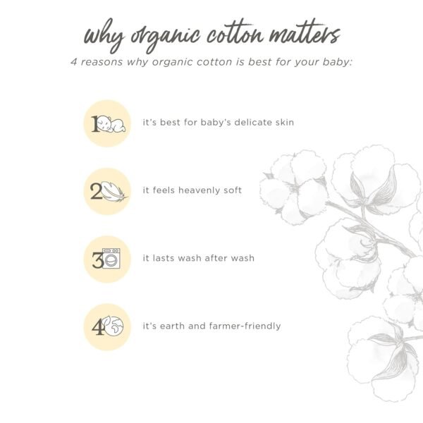 Burts Bees Baby Solid Fitted Crib Sheet Organic Cotton BEESNUG - Fits Unisex Standard Bed and Toddler Mattress, Infant Essentials, 28 x 52 x 5.5 Inch - Image 3