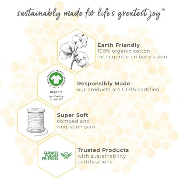 Burts Bees Baby Solid Fitted Crib Sheet Organic Cotton BEESNUG - Fits Unisex Standard Bed and Toddler Mattress, Infant Essentials, 28 x 52 x 5.5 Inch - Image 4