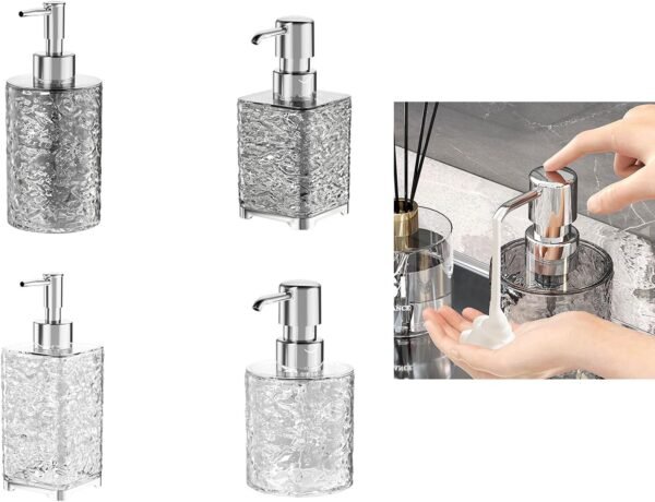 Glass Soap Dispenser Foam Soap Dispenser With Glass Refillable Hand Soap Dispenser Worktop Soap Dispenser - Image 2