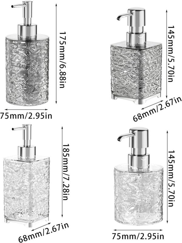 Glass Soap Dispenser Foam Soap Dispenser With Glass Refillable Hand Soap Dispenser Worktop Soap Dispenser - Image 3
