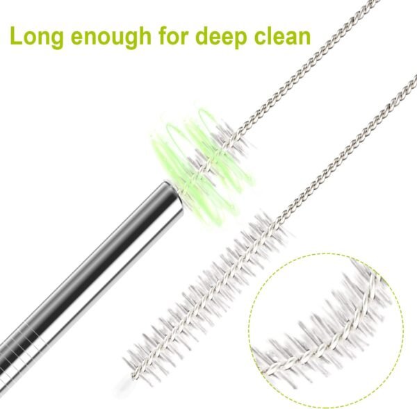 8 Pack Stainless Steel Straw Replacement 40 oz for Stanley Adventure Travel Tumbler, Reusable Straws with Cleaning Brush Compatible with Stanley 40oz Stanley Cup Tumbler - Image 6