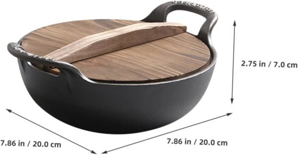 Outdoor Cast Deep Frying Pan Camping Cookware Griddle Pan Frying Pans Fondue Pot Cast Iron Skillet Outdoor Cookware Iron Pots Frying Cast Pot Frying Cooking Pot Gogogmee - Image 6