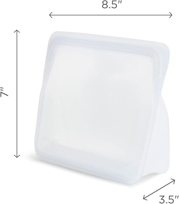 Stasher Platinum Silicone Food Grade Reusable Storage Bag, Rose Quartz (Stand-Up Mid) | Reduce Single-Use Plastic | Cook, Store, Sous Vide, or Freeze | Leakproof, Dishwasher-Safe, Eco-friendly | 56 Oz - Image 5