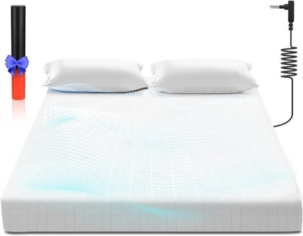Grounding Sheet, 90% Organic Cotton+10% Pure Silver Organic Fitted Grounded Sheet for Improved Sleep, Pain Relief - Earth Connected Bedding (White, King)