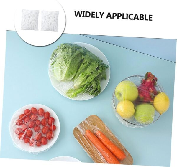 3sets Disposable Elastic Dish Covers Translucent Food Bowl Covers Elastic Food Covers Clear Reusable Dish Covers Elastic Bowl Covers Clear Bathing Caps Plastic 200pcs*3 - Image 3