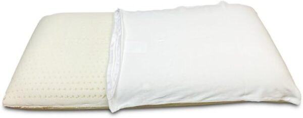 OrganicTextiles DS Latex Pillow with Organic Cotton Cover (Standard Size, Medium) GOTS Certified, Bed Pillow for Sleeping, Neck Pain Relief Help, Head Support, for Side Back Stomach Sleeper - Image 2