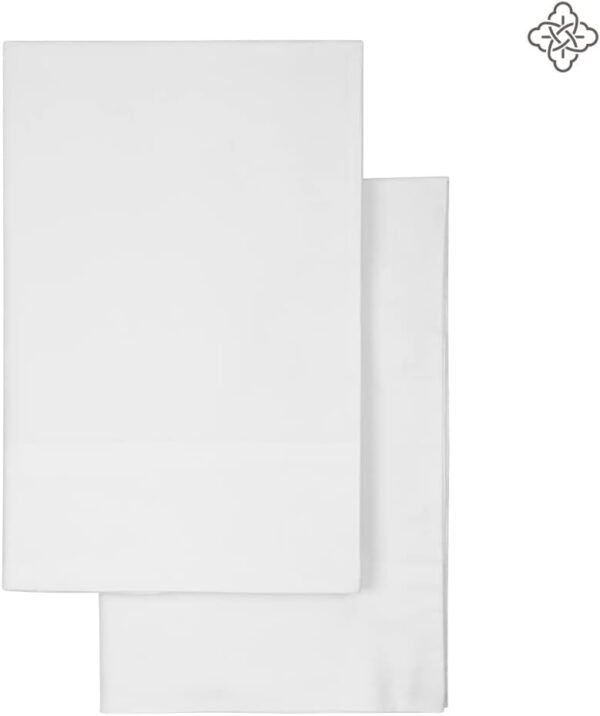 BIOWEAVES 100% Organic Cotton Pillow Cases 300 Thread Count Soft Sateen Weave GOTS Certified – Standard/Queen Size, Set of 2, White - Image 3