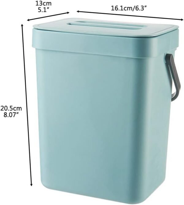 Compost Bucket with Lid,Food Waste Basket Bin for Kitchen,Small Kitchen Compost Bin 3L Kitchen Waste Bin Household Countertop Container with Lid for Rubbish Composter (Light Green) - Image 2