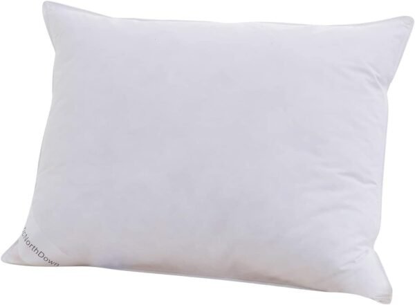 Goose Down Feather Pillows Hotel Collection Bed Pillow for Sleeping,100% Cotton Fabric, Good for Side and Back Stomach Sleeper Standard Size (1 Pack, White)